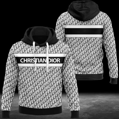 black and white Dior hoodie